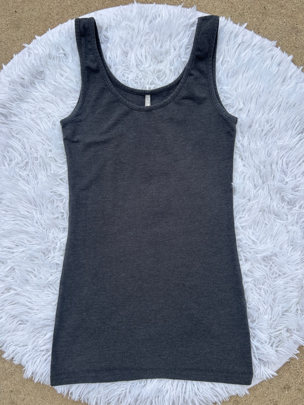 🩶5/$30 BKE Core Buckle Dark Gray Wide Strap Scoop Neck Tank Top Size XS